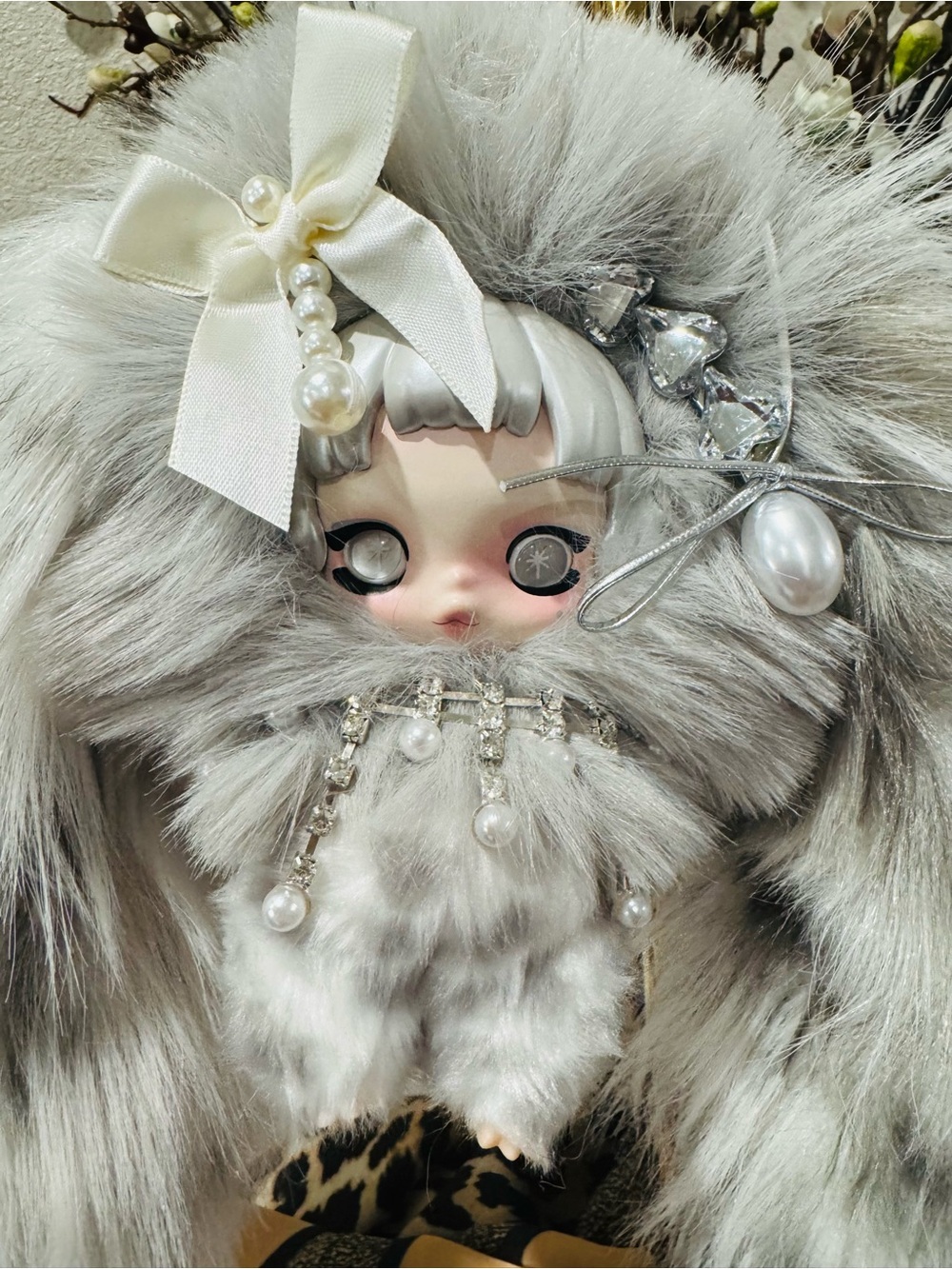 Custom Skullpanda Plush Bunny Bag Charm with Accessories - Picture 2 of 9